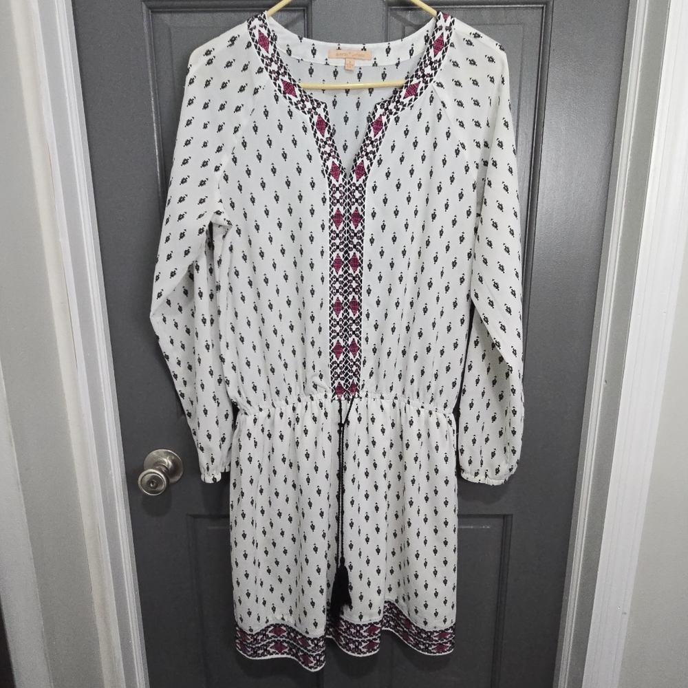 Boho Split V-Neck Blouson Dress